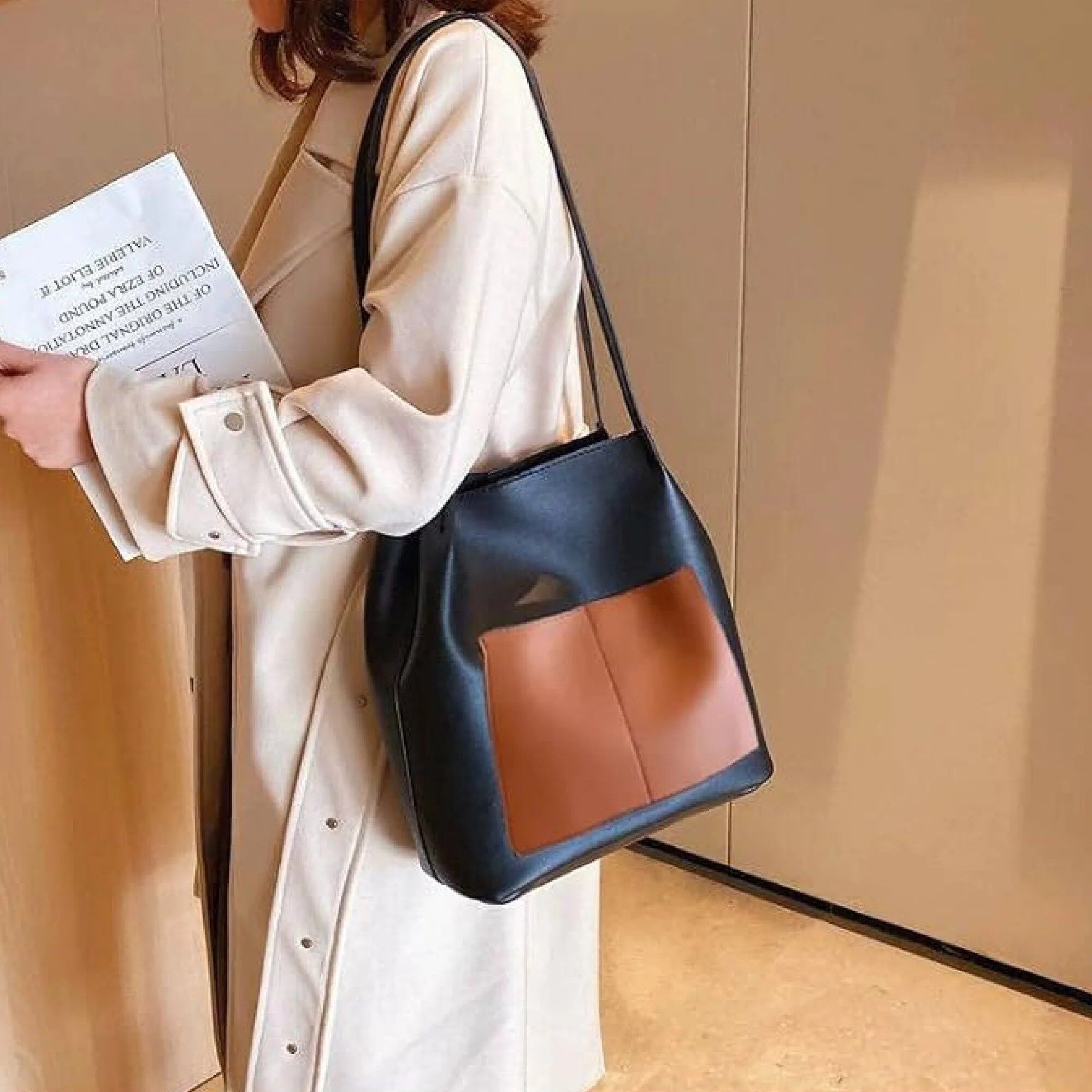 Alina Black (1) Alina Stylish Tote Bag - Image 1